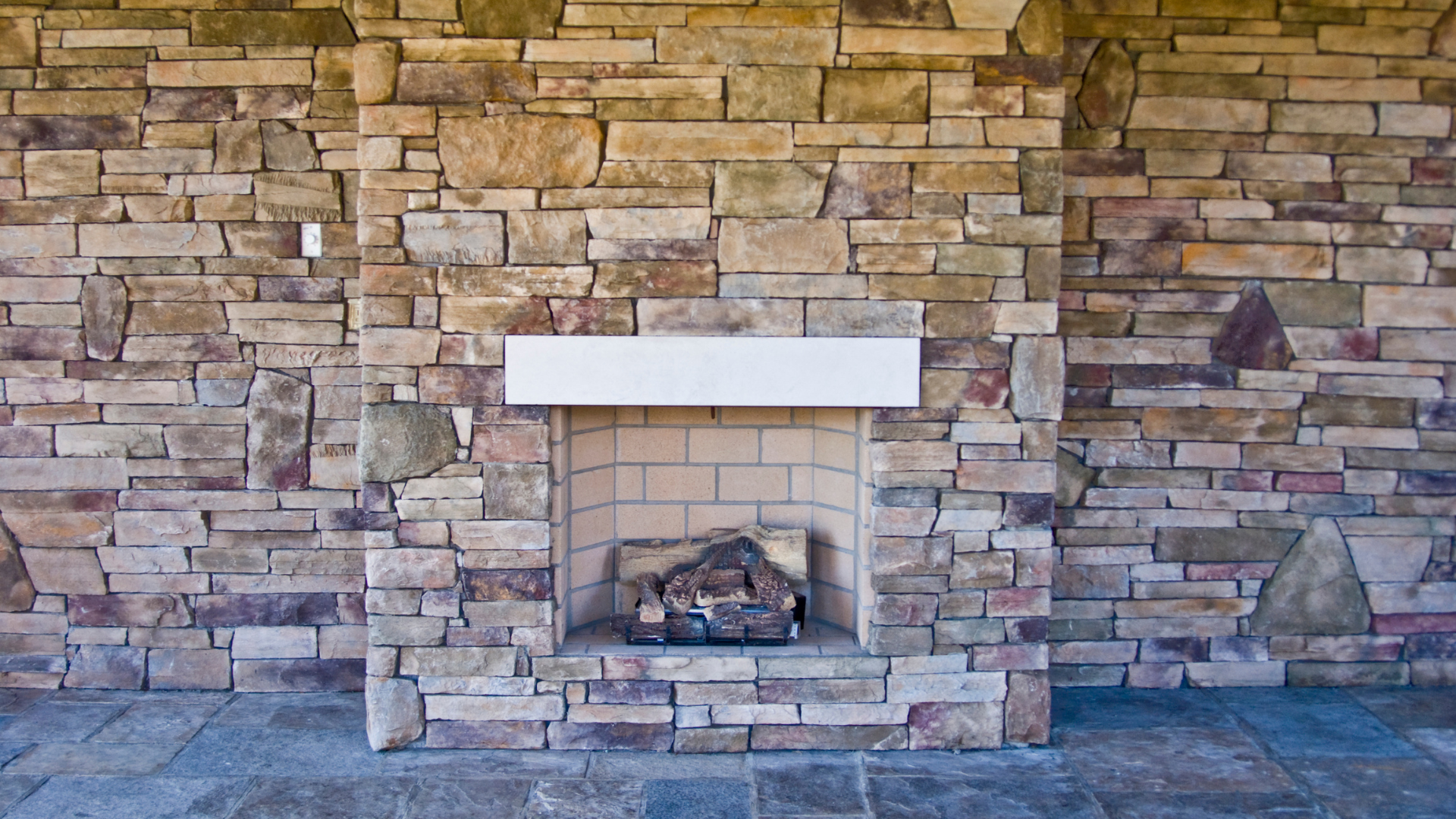 Interior Stone Veneer Walls & Fireplaces